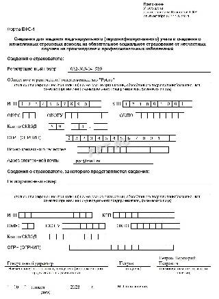 Отчет ЕФС-1, лист 1