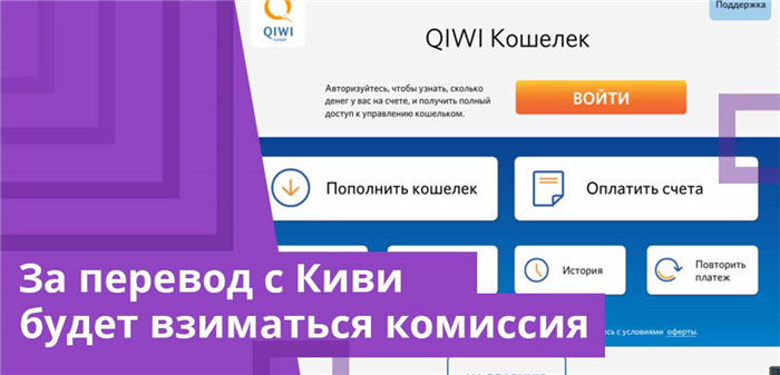 За перевод с Киви или со счета мобильного будет брать комиссия, ее размер зависит от суммы платежа