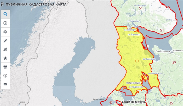 Публичная кадастровая карта - Республика Карелия