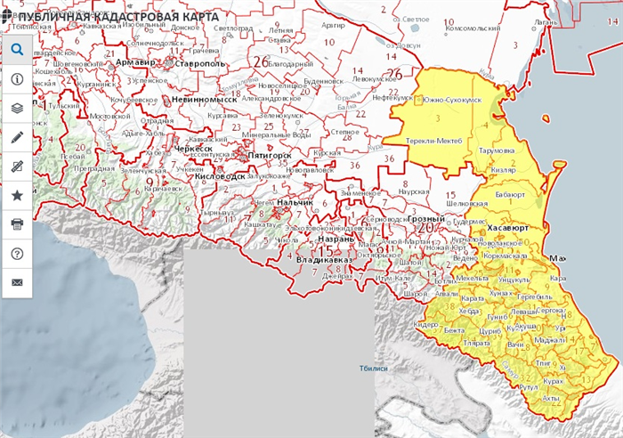 Публичная кадастровая карта - Республика Дагестан