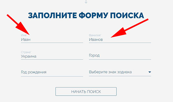 Поиск по имени и фамилии