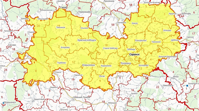 Публичная кадастровая карта Республики Мордовия