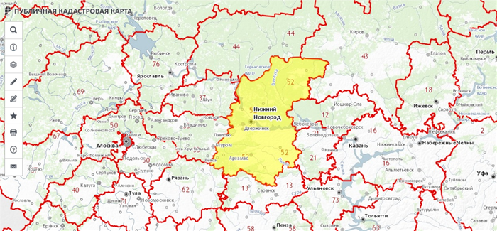 Публичная кадастровая карта - Нижегородская область