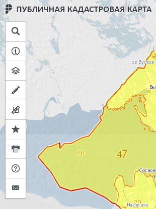 Публичная кадастровая карта - Панель инструментов