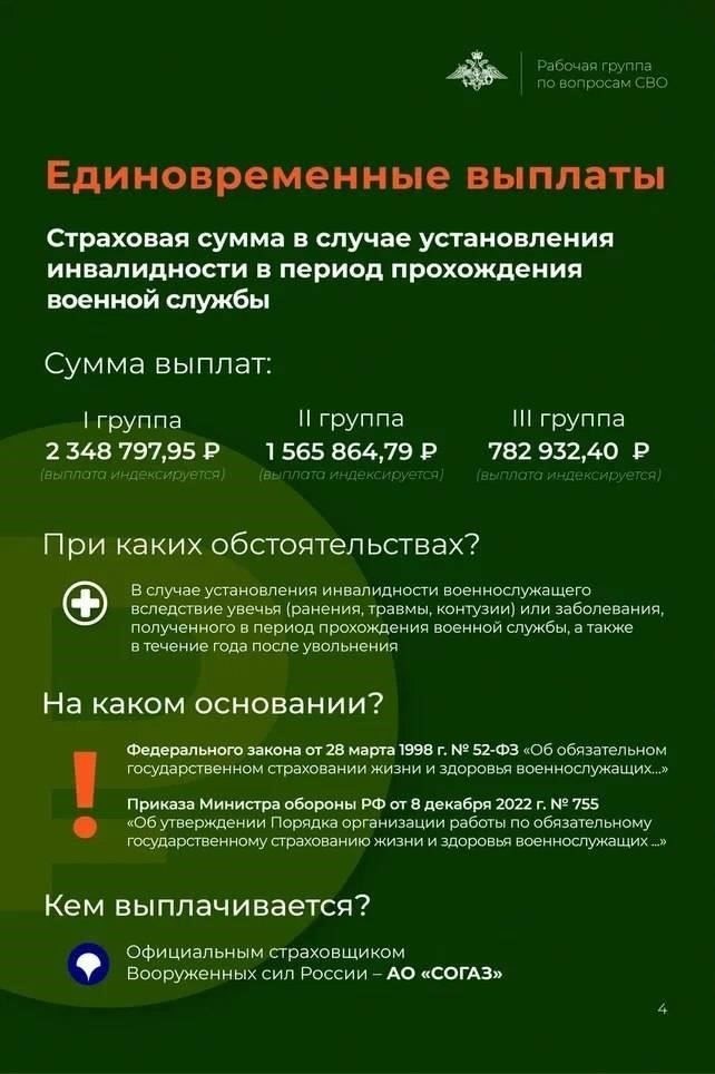Компенсация по инвалидности: Если военнослужащий был уволен из-за травмы, связанной со службой, компенсация может быть скорректирована с учетом степени инвалидности. Степень тяжести определяется по результатам медицинской экспертизы и документам о травме.