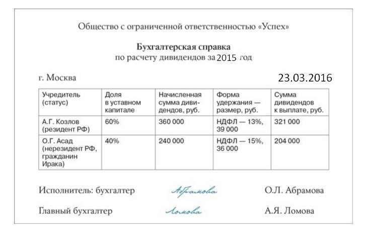 Расчет дивидендов и основные даты